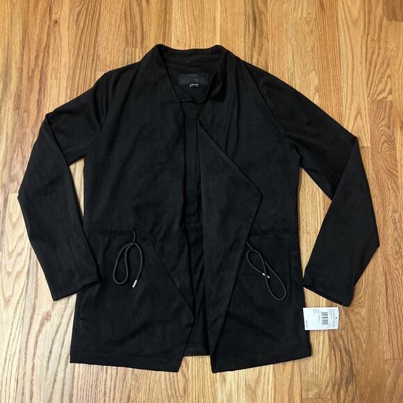 Women's Blanknyc Faux Suede Drapey Jacket, Size Small - Black 76X-5411NO - Picture 2 of 11